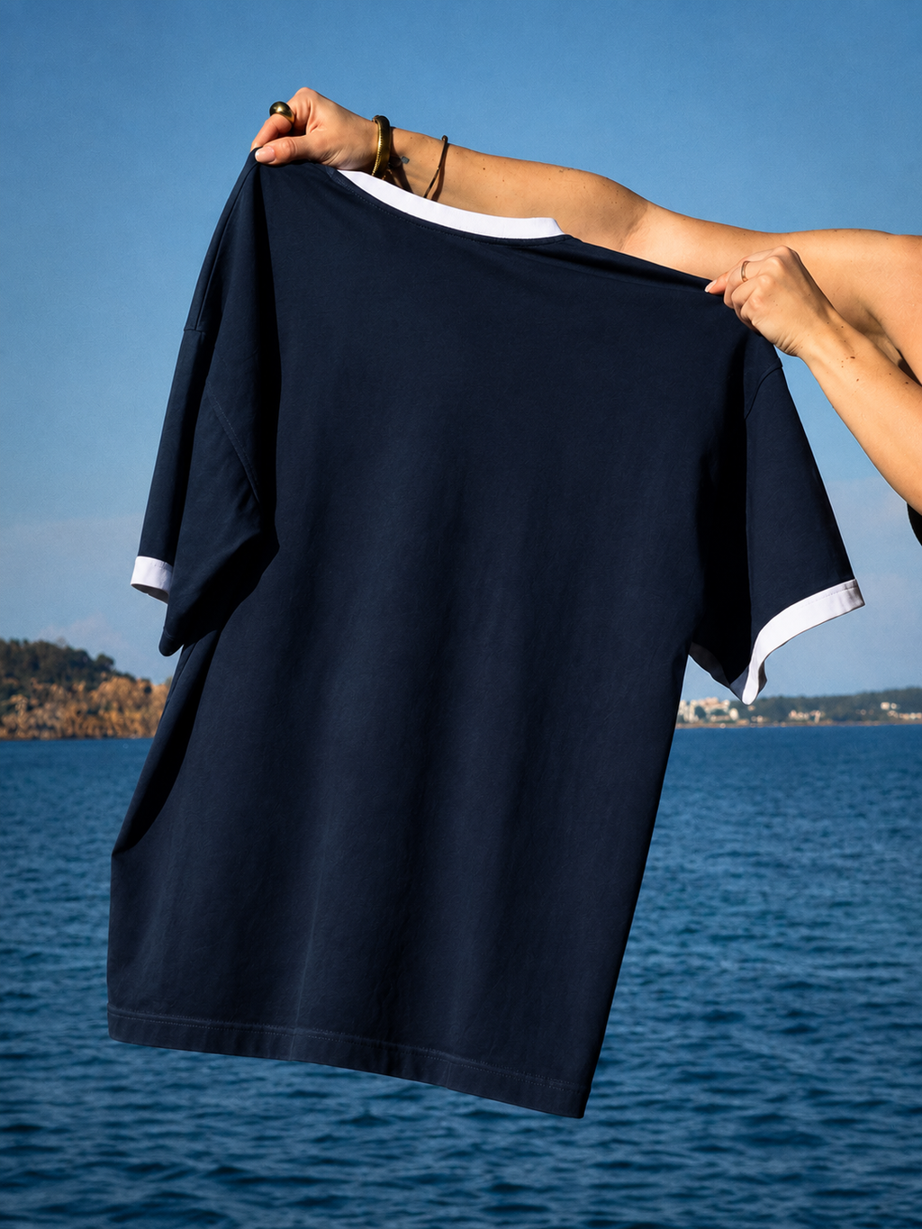 Navy Ringer Tee