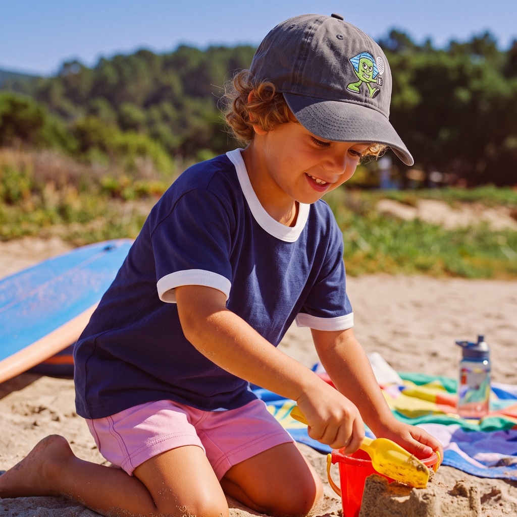 Kids Navy Cotton Ringer Tee