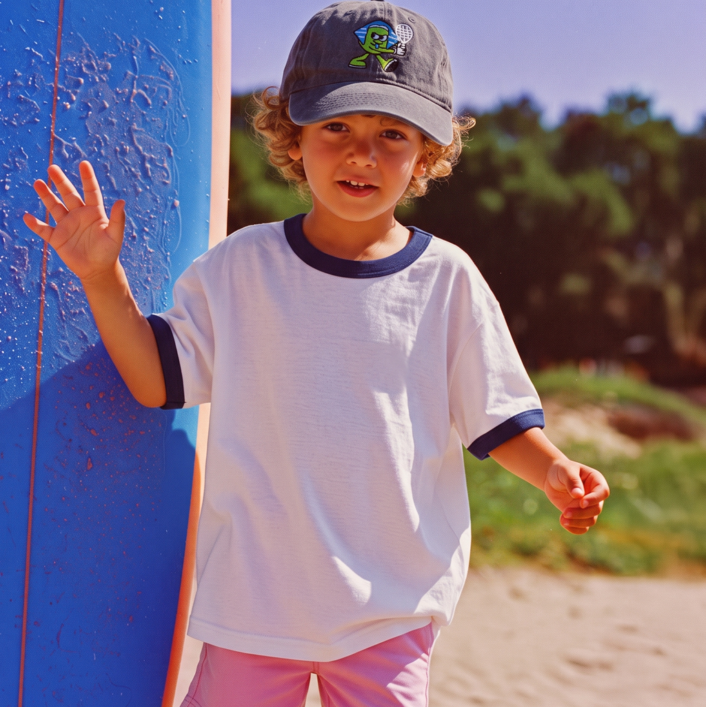 Kids White Cotton Ringer Tee
